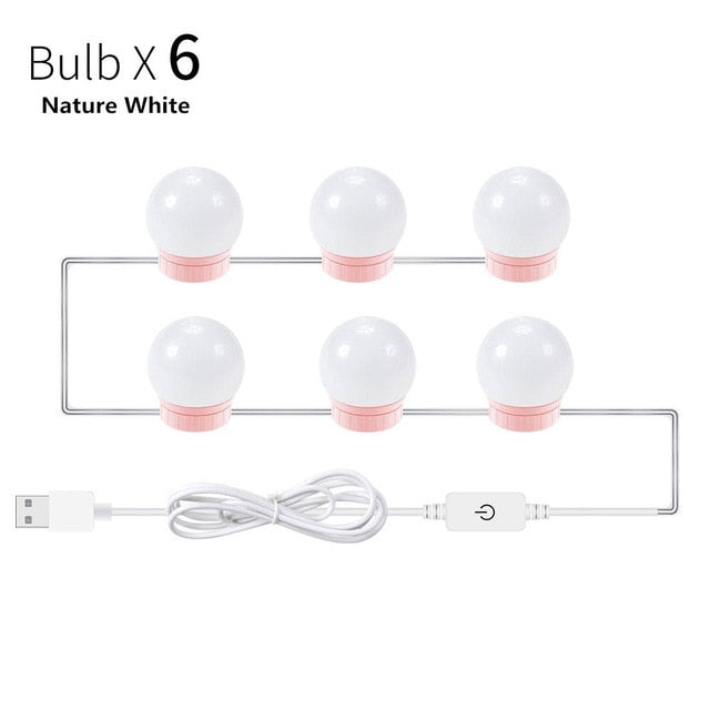 Wall Lamp LED 16W Makeup Mirror Vanity Led Light Bulbs Hollywood Style Led Lamp Touch Switch USB Cosmetic Lighted Dressing table