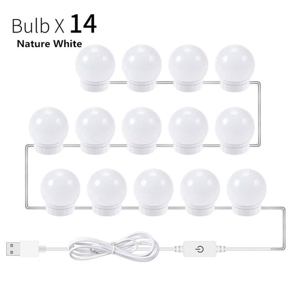 Wall Lamp LED 16W Makeup Mirror Vanity Led Light Bulbs Hollywood Style Led Lamp Touch Switch USB Cosmetic Lighted Dressing table