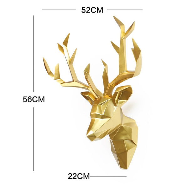 Large 3D Deer Head Statue Sculpture Decor Home Wall Decoration Accessories Animal Figurine Wedding Party Hanging Decorations