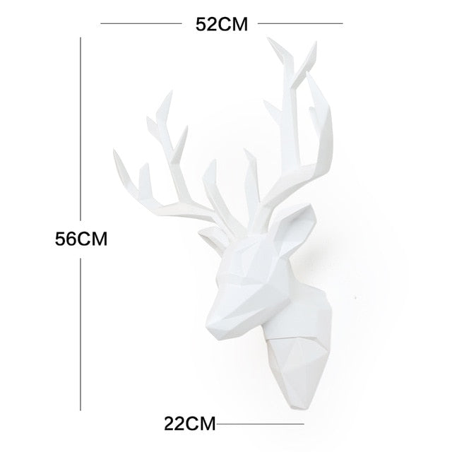 Large 3D Deer Head Statue Sculpture Decor Home Wall Decoration Accessories Animal Figurine Wedding Party Hanging Decorations