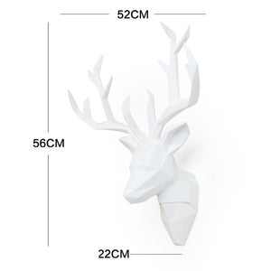 Large 3D Deer Head Statue Sculpture Decor Home Wall Decoration Accessories Animal Figurine Wedding Party Hanging Decorations