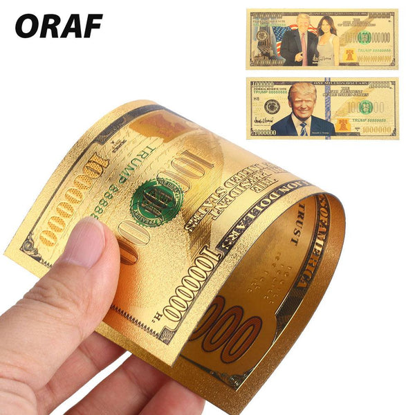 10 Billion Trump 24K Gold Plated Dollars Antique Plated Commemorative Notes Gifts Collection Realistic Souvenir Fake Money Coin