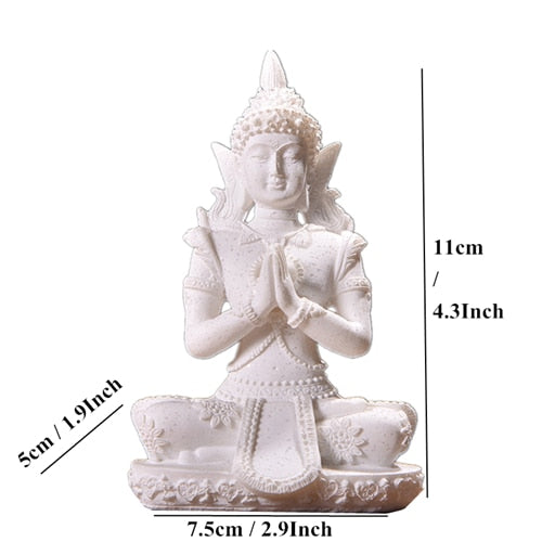 VILEAD 16 Style Buddha Statue Nature Sandstone Thailand Buddha Sculpture Hindu Fengshui Figurine Meditation Miniature Home Decor