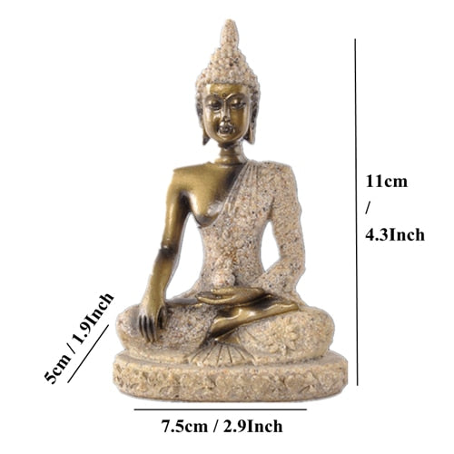 VILEAD 16 Style Buddha Statue Nature Sandstone Thailand Buddha Sculpture Hindu Fengshui Figurine Meditation Miniature Home Decor