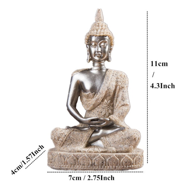 VILEAD 16 Style Buddha Statue Nature Sandstone Thailand Buddha Sculpture Hindu Fengshui Figurine Meditation Miniature Home Decor