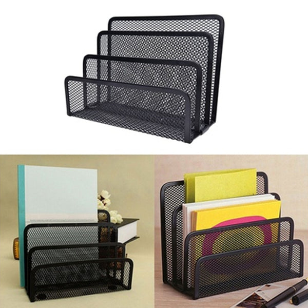 Black Mesh Letter Paper File Storage Rack Holder Tray Organiser Desktop Office P15