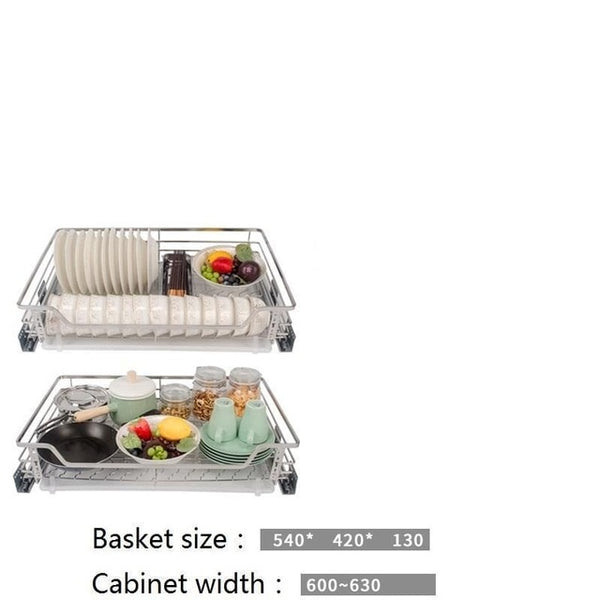 Armario Cocina And Storage Drawer For Stainless Steel Organizer Rack Cuisine Kitchen Cabinet Cestas Para Organizar Basket