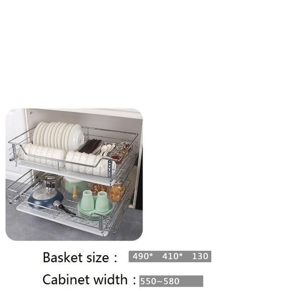 Armario Cocina And Storage Drawer For Stainless Steel Organizer Rack Cuisine Kitchen Cabinet Cestas Para Organizar Basket