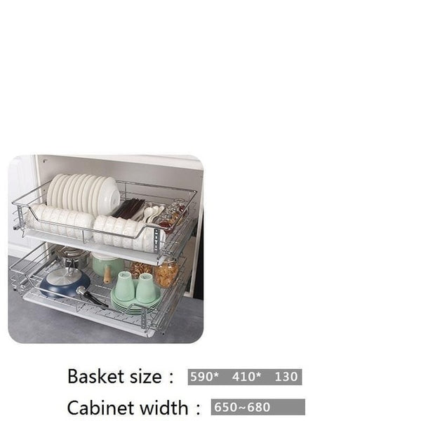 Armario Cocina And Storage Drawer For Stainless Steel Organizer Rack Cuisine Kitchen Cabinet Cestas Para Organizar Basket