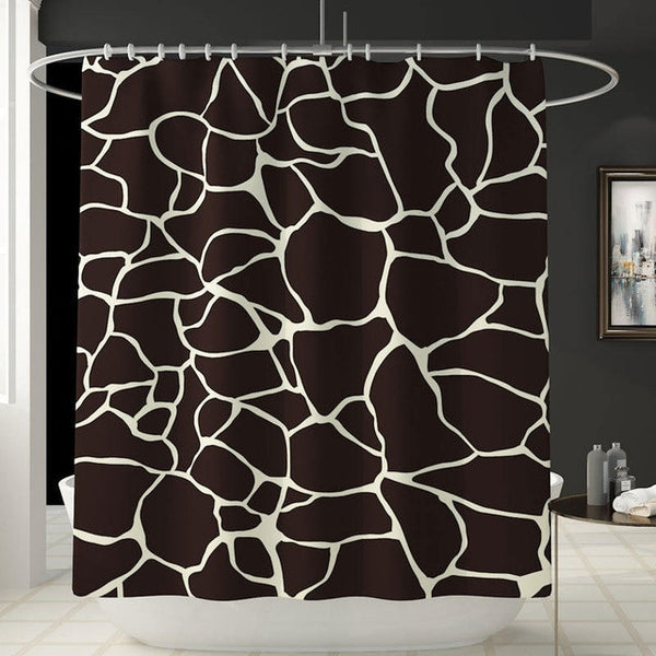 Marble Print Shower Curtain 4 Piece Carpet Cover Toilet Cover Bath Mat Pad Set Bathroom Curtain with 12 Hooks