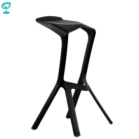 95190 Barneo N-227 Plastic High Kitchen Breakfast Bar Stool Swivel Bar Chair Black free shipping in Russia