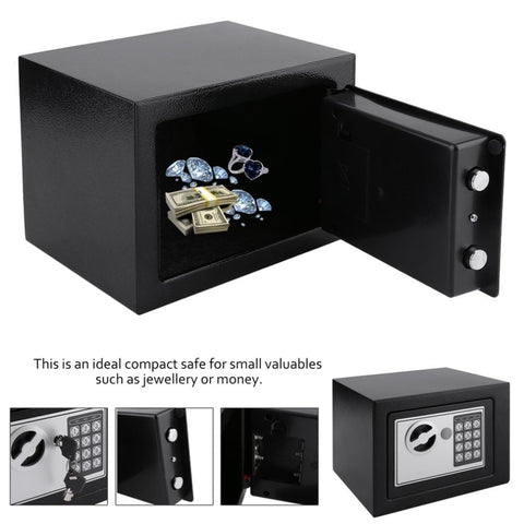 Solid Steel Electronic Safe Box With Digital Keypad Lock 4.6L Mini Lockable Money Cash Storage Box Jewelry Storage Case Safe