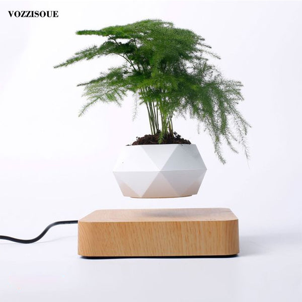 Hot Sale Levitating Air Bonsai Pot Rotation Planters Magnetic Levitation Suspension Flower Floating Pot Potted Plant Desk Decor