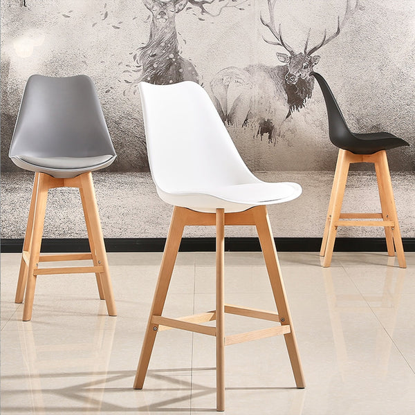 2pc Modern Bar Chair Minimalist Firmly High Stool Wooden Bar Chair Coffee Pub Drinking Barstool Home Funiture Kitchen Chair HWC