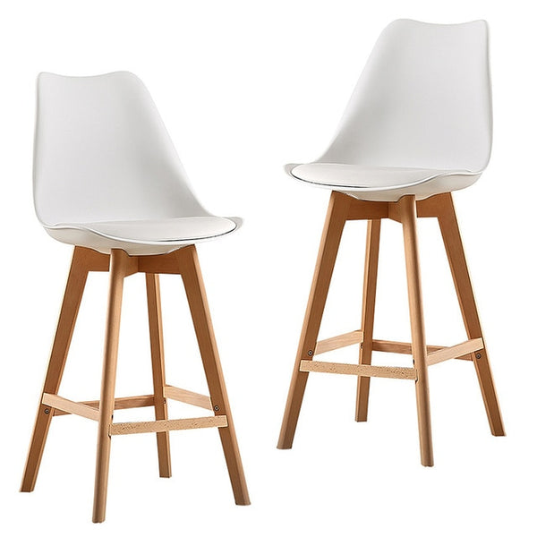 2pc Modern Bar Chair Minimalist Firmly High Stool Wooden Bar Chair Coffee Pub Drinking Barstool Home Funiture Kitchen Chair HWC