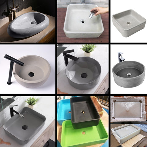 Rectangle concrete sink silicone mold diy molds for cement round sink Outdoor pool mold