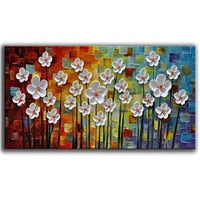 Hundred Flowers Together 3D Canvas Painting Wall Art Living Room Bedroom Restaurant Interior Hand Painted Oil Painting