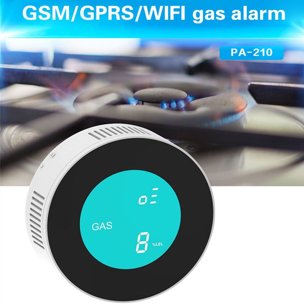 PGST New Security-Smart APP WIFI Control Combustible Gas Leak Detector LCD Display Household Smart Natural Gas Alarm Sensor