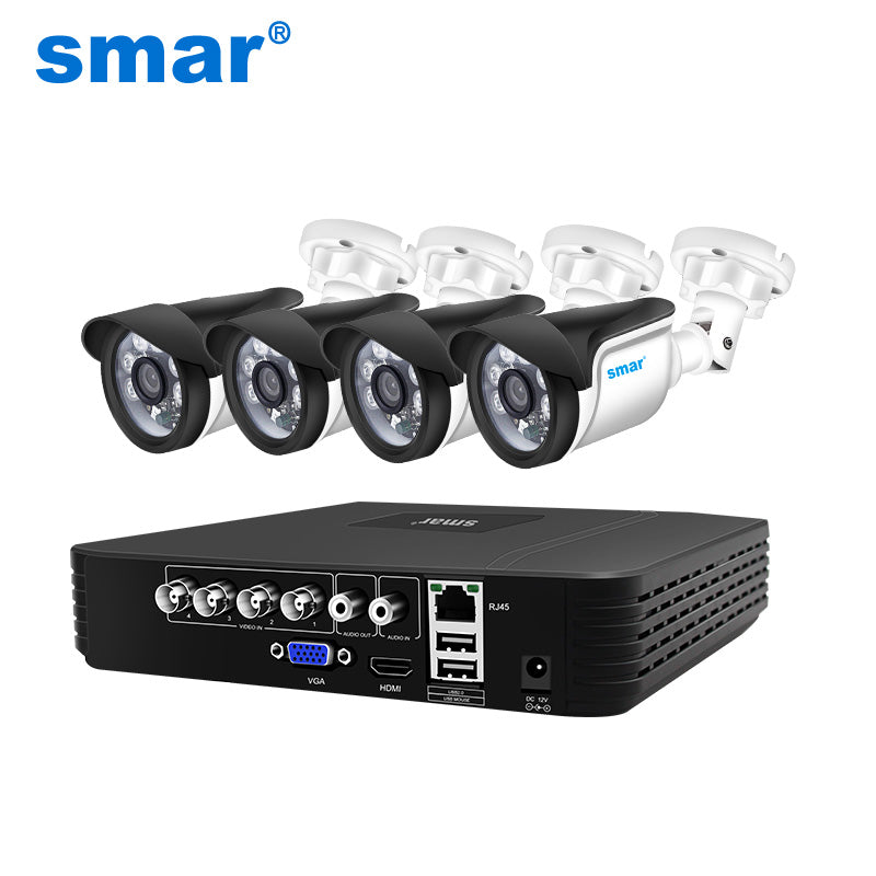 Smar CCTV 4CH 720P/1080P AHD Camera Kit P2P HDMI H. 264 DVR Video Surveillance System Waterproof Outdoor Security Camera Kit