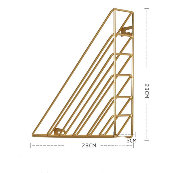 Strong-bearing Wall-mounted Triangle Wall Hanging Bookshelf Ornaments Display Decals Magazine Racks Book Storage Rack