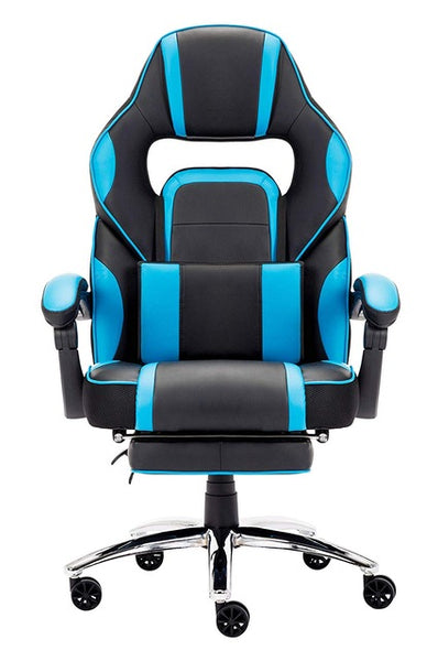 Leather Office Gaming Chair Racing Gaming Chair with Footrest and Lumbar Cushion Reclining Working Chair