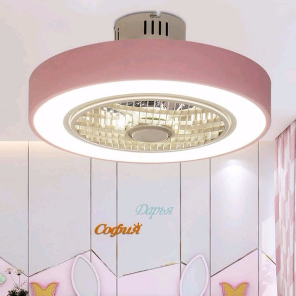 Modern minimalist white painted iron ceiling fan light crystal decorative acrylic LED lighting dimmable bedroom fan lamp AC220