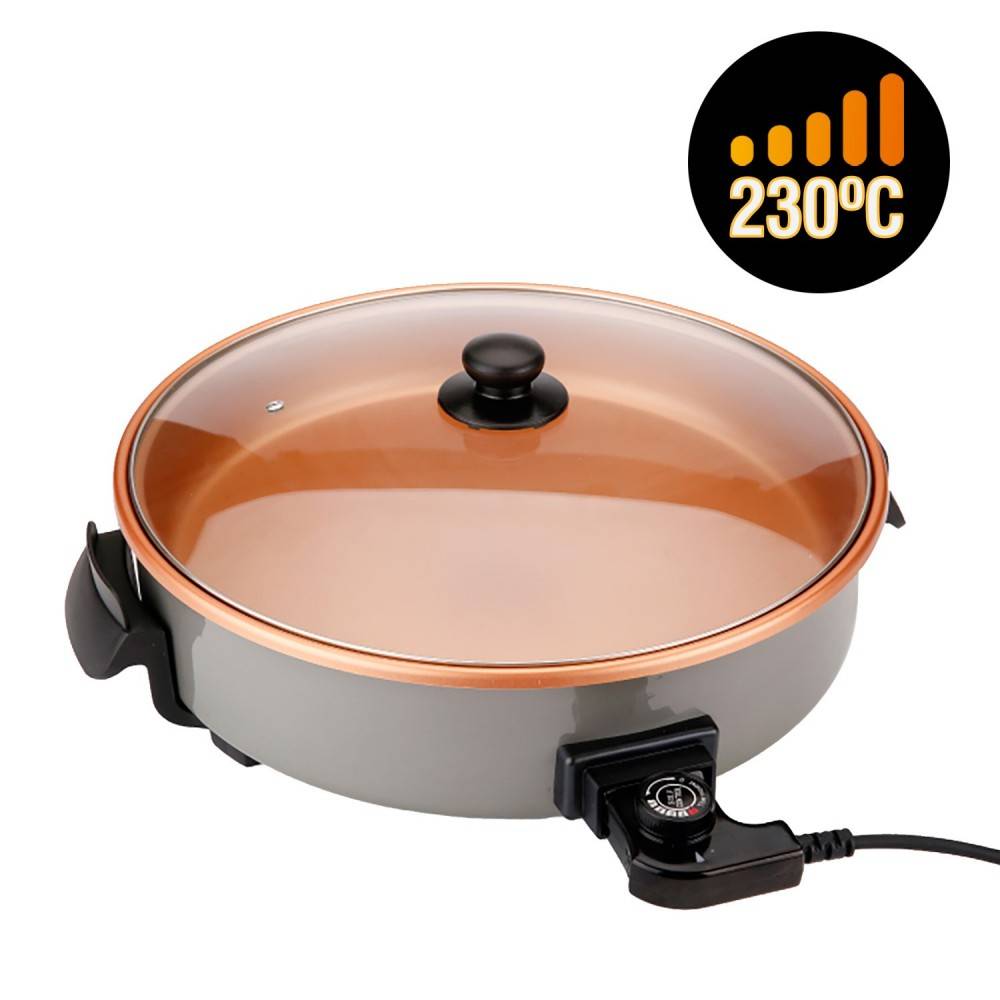 Pizza Pan Skillet Electric Multifunction 40 cm. Diameter and 7 cm. Depth 1500 W