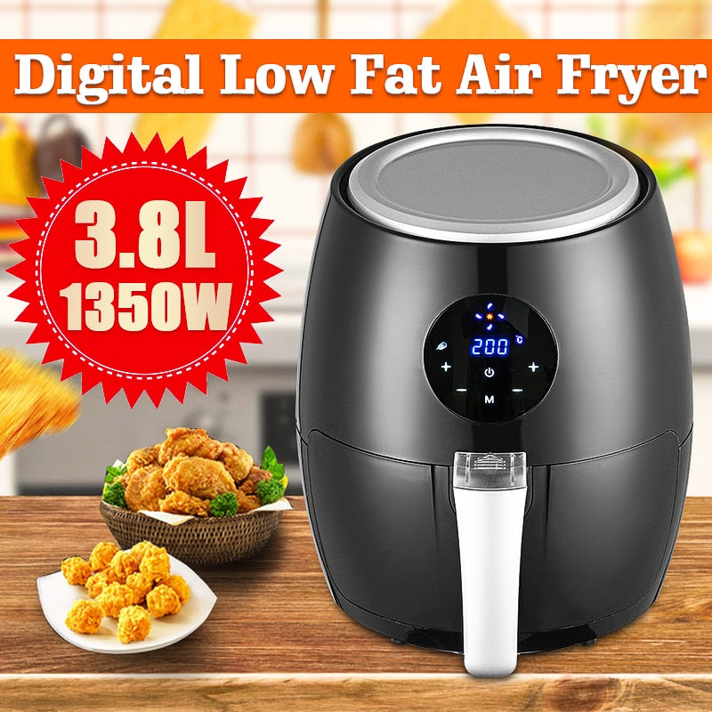 1350W 3.8L Electric Deep Fryer Air Fryer Digital LED Touch Screen Timer Temperature Control Power Air Fryer Eletric