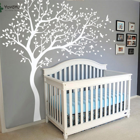 Wall Decal Vinyl Sticker White Tree Large Tree Wall Decor Desgin Color Wall Mural Nursery Kid Room Bedroom Playroom PosterWW-340