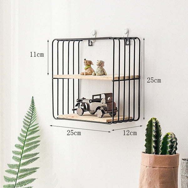 New Wooden Gold Storage Racks Hanging Decor Storage Box Flower Pot House Storage Rack Wall Book Figurines Display Crafts Shelves