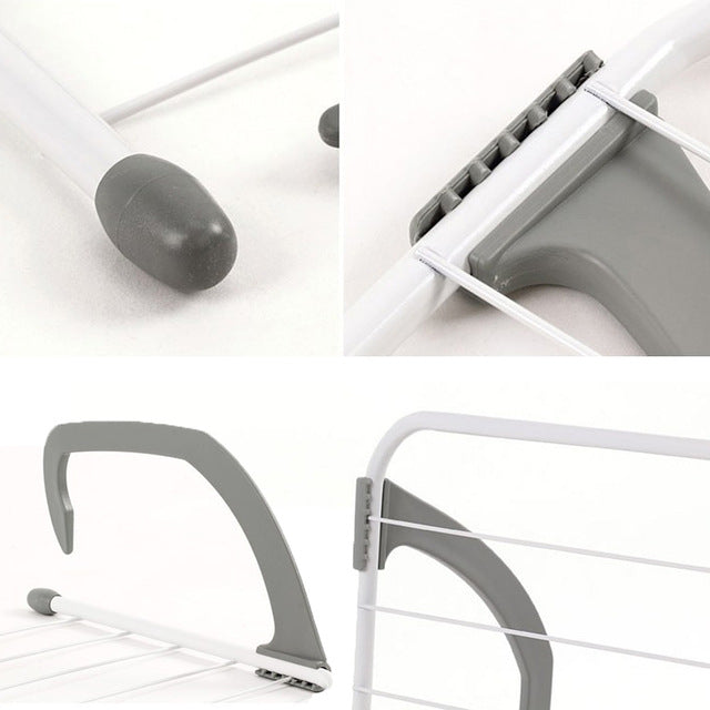 Bathroom Products Radiator Towel Clothes Folding Pole Airer Dryer Drying Rack 5 Rail Bar Holder Home Decoration Accessories