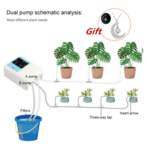 Intelligent Water Pump Solar Garden Automatic Watering Device Solar Energy Charging Timer System Potted Plant Drip Irrigation