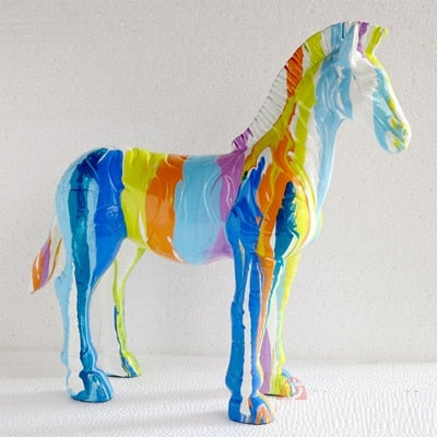 Simple Modern Horse Art Sculpture Painting Small Zebra Statue Creative Resin Craft Decorations For Home R3502