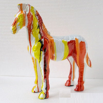 Simple Modern Horse Art Sculpture Painting Small Zebra Statue Creative Resin Craft Decorations For Home R3502