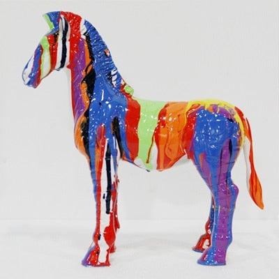 Simple Modern Horse Art Sculpture Painting Small Zebra Statue Creative Resin Craft Decorations For Home R3502