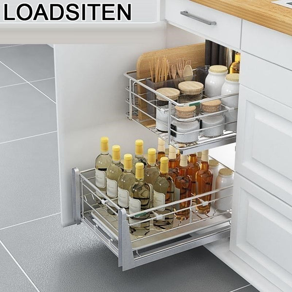 Cosina Armario De Cocina Despensa Mutfak Kuchnia Pantry Organizer Stainless Steel Cuisine Rack Cozinha Kitchen Cabinet Basket