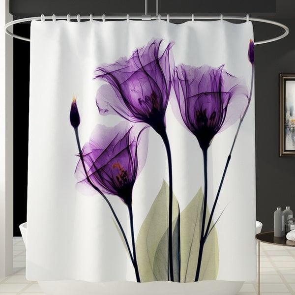 Marble Print Shower Curtain 4 Piece Carpet Cover Toilet Cover Bath Mat Pad Set Bathroom Curtain with 12 Hooks