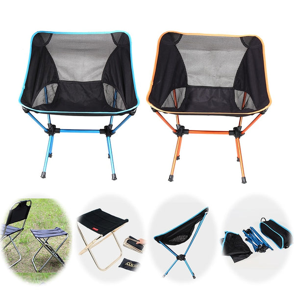 Lightweight Folding Beach Chair Outdoor Portable Camping Chair For Hiking Fishing Picnic Barbecue Vocation Casual Garden Chairs