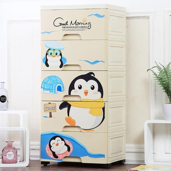 Cartoon Children's Wardrobe Drawer Receipt Cabinet Storage Box Plastic Baby Wardrobe Baby Cartoon Underwear  Plastic Wardrobe