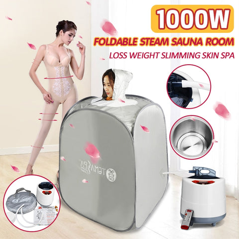 2L 220V 1000W Foldable Steam Tent Sauna Room Skin Spa Box Steam Generator Bath Bathroom Accessory for Sauna Loss Weight Slimming