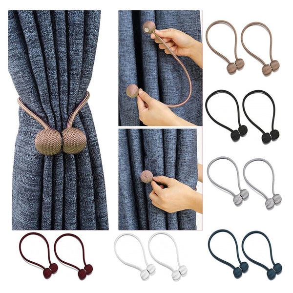 Carrywon 1pc Curtain Buckle Magnetic Pearl Ball Curtain Tiebacks Backs Holdbacks Buckle Clips Accessory Curtain Rods Accessoires