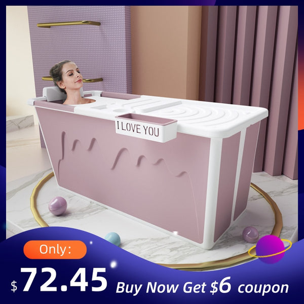 Adult Bathtub Portable with Adult Shower Seat Collapsible Bathtub Baby Swimming Bath Household Large Tub Folding Shower Tray