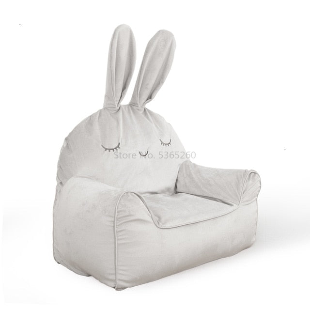 Children Lazy People Sofa Lovely Little Rabbit Read Chair Mini Baby Lovely Small Tatami Kids Bedroom Bean Bag Zitzak White