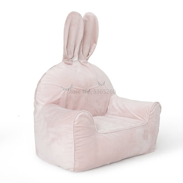 Children Lazy People Sofa Lovely Little Rabbit Read Chair Mini Baby Lovely Small Tatami Kids Bedroom Bean Bag Zitzak White