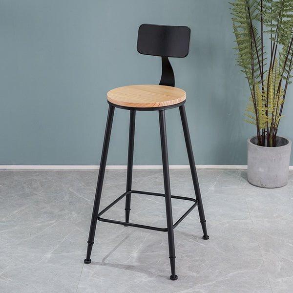 Bar Stool Iron Leisure Coffee Shop Tea Shop Wall Hanging High Table And Chair Nordic Simple Solid Wood Cashier Low Chair