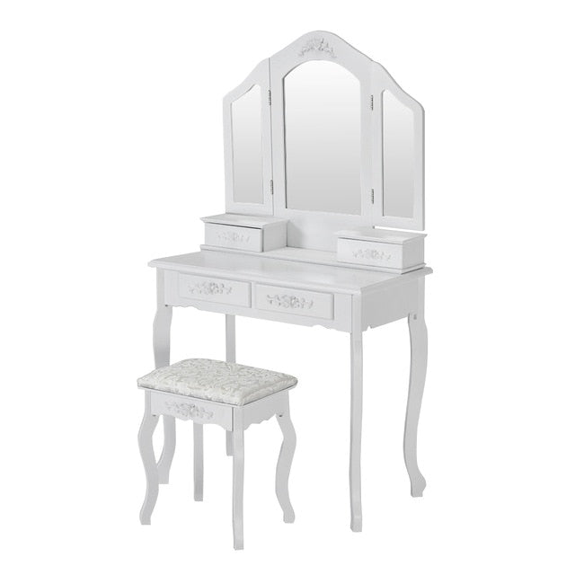 Panana Girls Princess Bedroom Dressing Table Stool mirror Home Furnitures Mother & daughter Dressing table