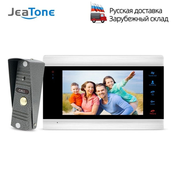 Home Intercom Video Door Phone 7 inch Monitor 1200TVL Doorbell Camera with 16G Memory Card Video Intercom Kit Ship from Russian