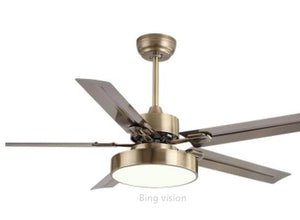 Modern Led Black Ceiling Fan  5 Blad esstainless steel Ceiling Fans Lamps With Lights For Living Room home  Dimming lighting