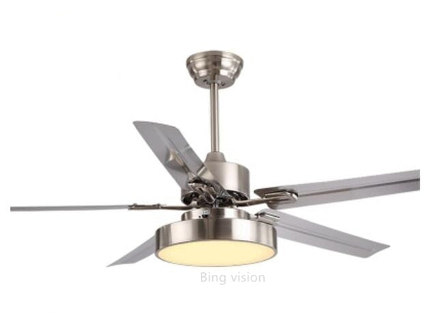 Modern Led Black Ceiling Fan  5 Blad esstainless steel Ceiling Fans Lamps With Lights For Living Room home  Dimming lighting