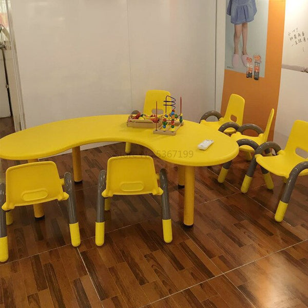 Kindergarten children's table and chair toy table plastic game table learning table lift